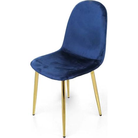 Set de 4 chaises en velours bleu 52x44x88