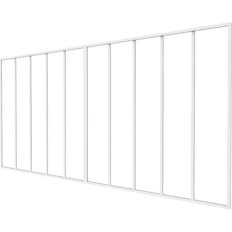 Vetrata atelier L240 x H130 in Alluminio termolaccato Bianco - BAYVIEW