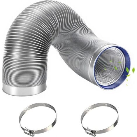 Tuyau Climatiseur Mobile, Tuyau de Ventilation 150 mm, 3 m Tuyau d'Evacuation en PVC Aluminium Gaine Ventilation avec 2 Colliers, Conduit d'Air Flexible pour Climatisation, Hotte (1/3)