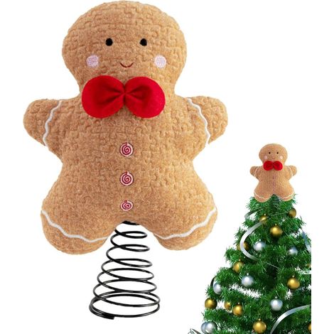 Topper De Sapin Noël Ornements en Peluche Mignons  Ornement Festif D'Épices Pour Cime Sapin pour Noël, Maison, Hiver, Décoration Intérieure, Table à (1/3)