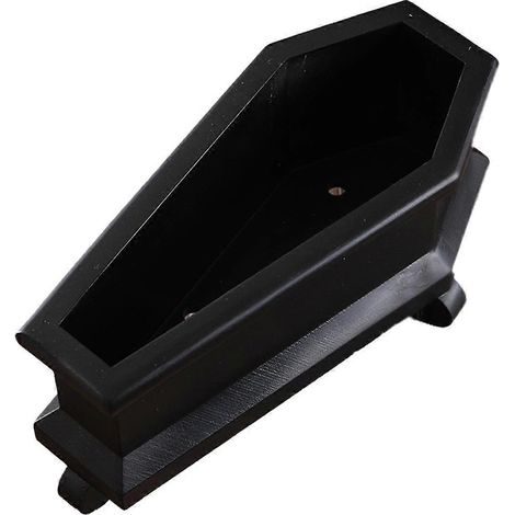 Mini pot de fleurs en forme de cercueil, support décoratif pour plantes succulentes, pot de fleurs décoratif de bureau noir (1/5)