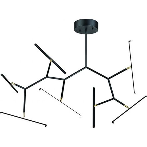 Plafonnier LED 68W Noir Sablé ZAMBELIS FS - Blanc chaud - 3000K (1/2)