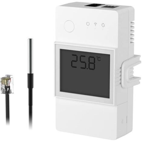 TH Elite 16A WiFi Smart Switch with DS18B20 Waterproof Temperature Sensor, Remote App Control, Temperature Monitoring, Compatible with Alexa and Google Home, (1/4)