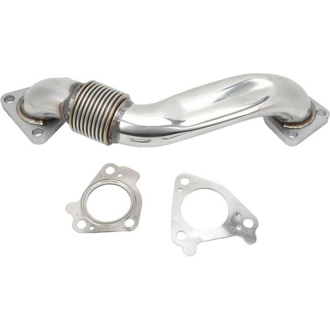 Stainless steel exhaust pipe replacement (passenger side) for Duramax LB7 6.6L. (1/5)