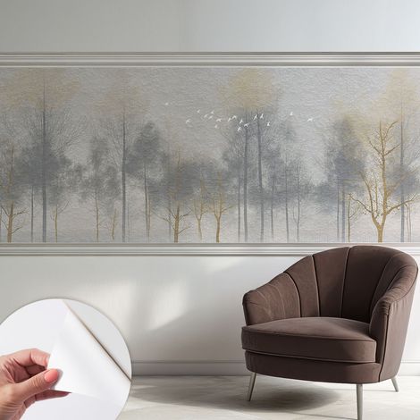 Fotomurale adesivo stickers - murali decorativo - soggiorno moderno - effetto realistico - Armonia boschiva 250x104 cm (1/5)