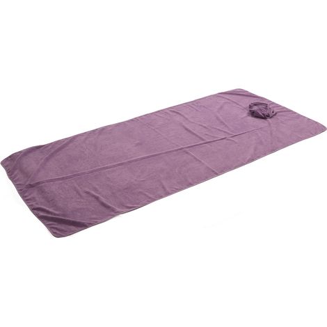 Lot de 2 housses de table de massage violette, peluche courte épaisse, couverture de lit spa chauffante avec trou, douce et confortable (1/5)