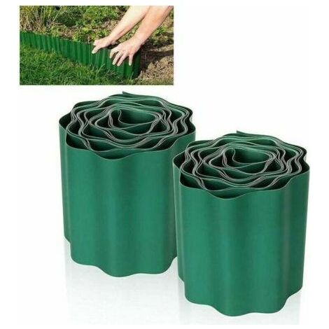 PA Aiperq 2 PCS Bordure de Pelouse Flexible 9M × 15CM, Clôture Gazon Bordure Jardin Plastique Bordurette de Jardin Bords Bordures Jardin Exterieur PVC - Bordure de Jardin Flexible Vert (1/4)