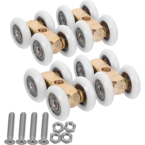 pour porte coulissante de salle de bain lot de 4 roulettes (1/5)