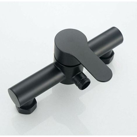 Robinet de baignoire noir en acier inoxydable – Mitigeur mural avec valve céramique – Installation murale – Contrôle précis du débit et température (1/5)