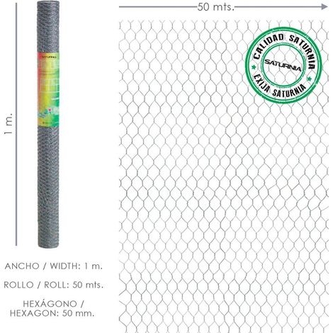 Rete a tripla torsione Saturnia metallo naturale 100 cm 50 metri