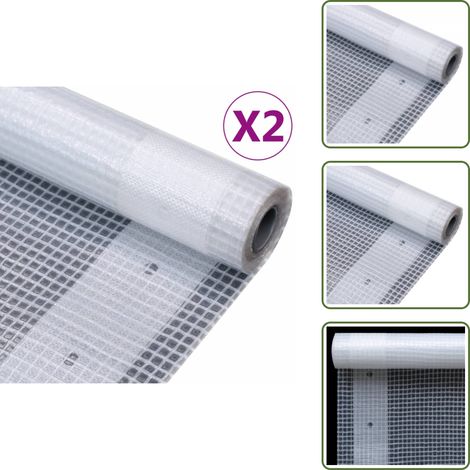 Lona para protección - vidaXL Lonas de leno 2 unidades 260 g/m² 2x10 m blanca - Lona impermeable