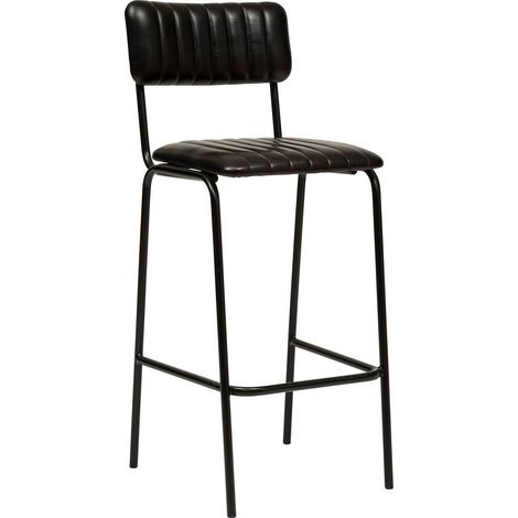 Sedia da bar dario in pelle nera - Atmosphera créateur d'intérieur (1/3)