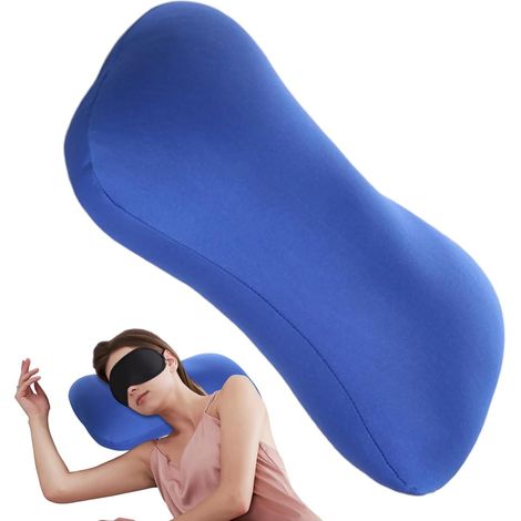Oreiller Cervical en Microbilles - Coussin Cervical Microbilles pour Dormir Appuie-tête Ergonomique Portable pour Avion Canapé Camping Voiture Voyage Trajets (1/5)