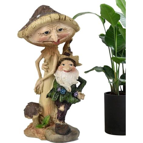 Gartenzwergfigur für den Außenbereich – Pilzgartendekoration (1/5)