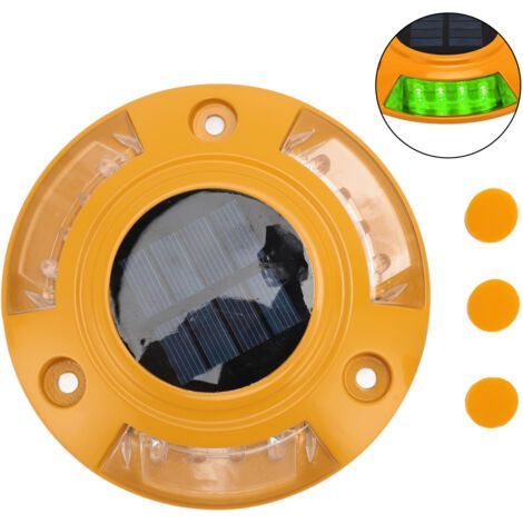 Lampe Solaire de Balisage IP68 Étanche Automatique en Alliage d'Aluminium LED pour Sol Terrasse Chemin 1.8W 6V Vert- (1/5)