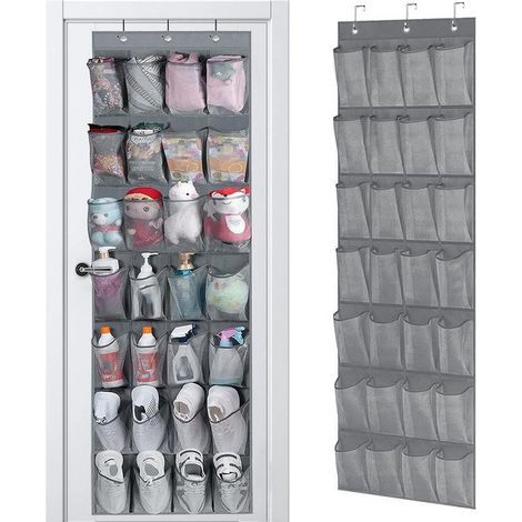 Hängender Schuhbeutel – 186 x 48 cm – Aufbewahrungstasche zum Einhängen an der Tür – 28 Fächer (1/5)