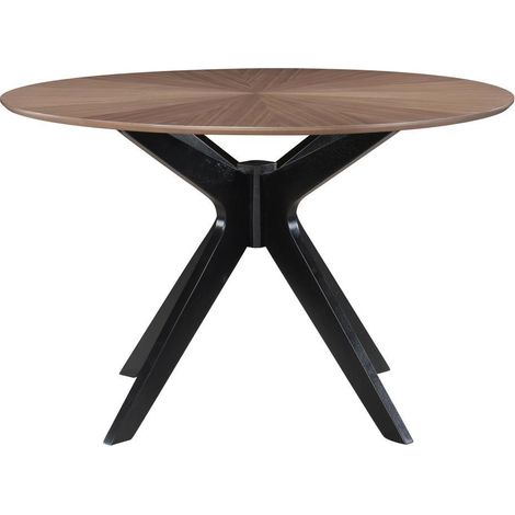 Mesa de comedor redonda de diseño en nogal 120 cm DIELLI (1/3)