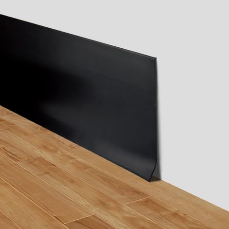 Plinthe souple autoadhésive moulure murale 10cm de large adhesive plinthe murale en PVC décorative pour mur et sol (Noir, 10cm×6m) (1/5)