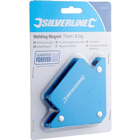 Silverline 675214 - Magnete per saldatura, Capacità 8.5 kg, Blu, 75 mm (1/4)