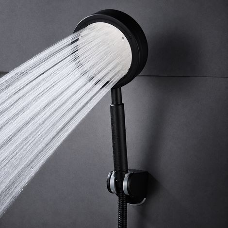 Modèle C grand pommeau de douche à main 117 mm inox 304 noir haute pression 26 × 12 × 8 cm 455 g – Livraison gratuite (1/5)