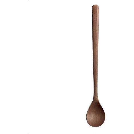 Cuillère à soupe en bois, spatule à riz - Cuillères de service pour buffet d'hôtel, noyer noir-EE (1/5)