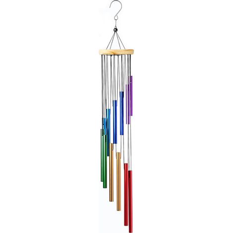 Carillon éolien, carillon à vent extérieur à suspendre pour décoration de jardin, tubes en alliage d'aluminium épais (1/5)