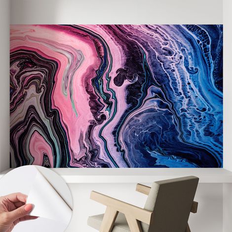 Selbsthaftend Tapete für Wohnzimmer Schlafzimmer Küche - Wanddekoration Farbenfrohe Wirbel 104x70 cm (1/5)
