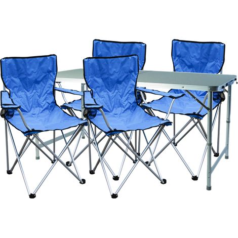 5-teiliges Campingmöbel Set Blau-MMC330872+4xMSP1001 (1/4)