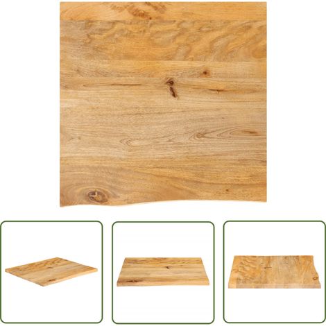 Dessus de table à bord vivant 60x60x2,5 cm bois massif manguier vidaXL