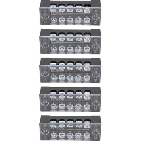 Lot de 5 blocs de distribution électrique avec bornes à vis M3, 5 bornes, barre omnibus 600 V 15 A pour automobile et bateau (1/5)