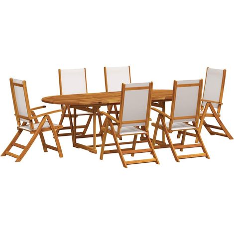 Maison Exclusive - Set Pranzo da Giardino 9pz Legno Massello di Acacia e Textilene