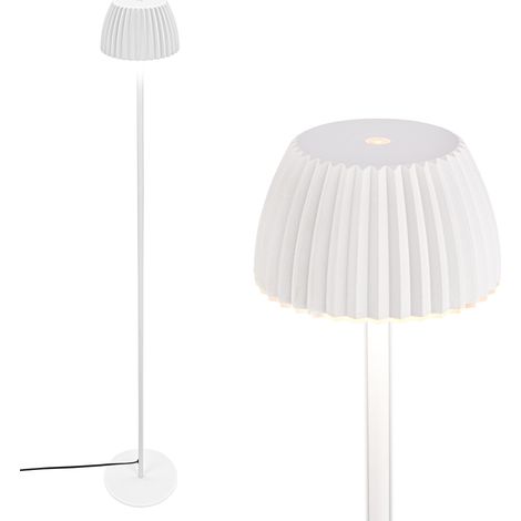 Lampadaire LED tactile, à intensité variable, bord lumineux, lumière blanche chaude, salon, lampe sur pied, lampadaire sur pied, 19x124 cm, blanc cassé (1/5)