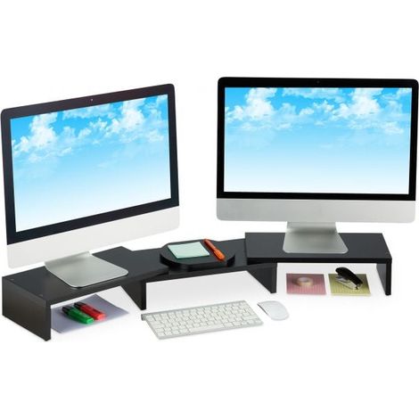 Supporto per monitor nero per 2 monitor (1/5)
