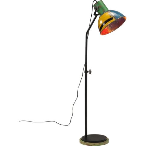 Lampadaire réglable style industriel vintage 30 x 30 x 100-150 cm ambiance cosy en bois de manguier (1/5)