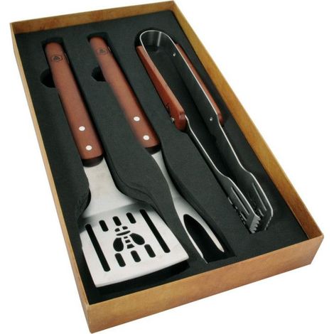 Set barbecue - LAGUIOLE - Set 3 pièces - Spatule - Fourchette - Pince (1/2)