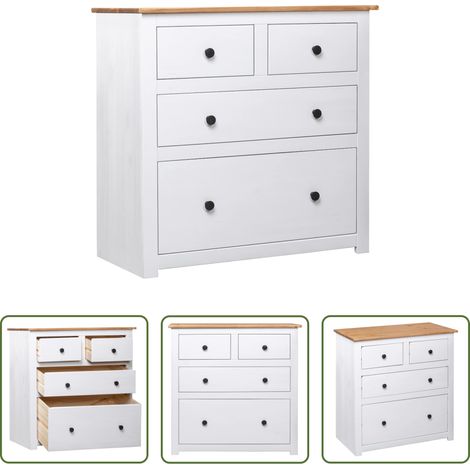 vidaXL Meuble de salle à manger - Buffet Blanc 80x40x83 cm Pin Gamme Panama (1/5)