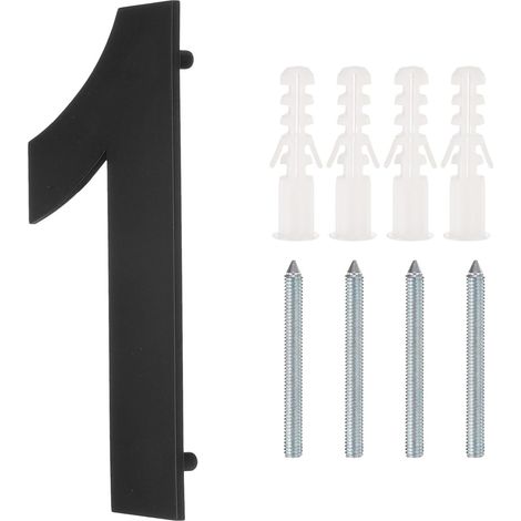 6" Floating House Number Metal Moderne Numéro Maison Matte Black  pour Outside Address Sign pour House Avec Nail Kit pour Mailbox Yard Home Front Door, Acier Inoxydable, Number 1 (1/5)