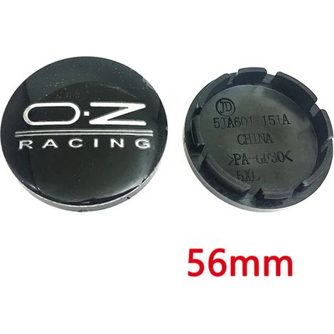 (56 mm Noir Argent) 4 enjoliveurs centraux de roue de voiture de 56 mm, 60 mm, 65 mm et 68 mm, compatibles avec les jantes, logo OZ Racing, emblème et accessoires de style extérieur (1/5)