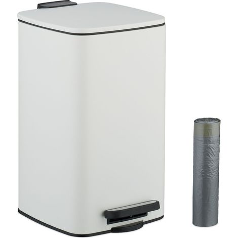Pattumiera da bagno di design moderno 33,5 x 20 x 23,5 cm apertura facile secchio interno rimovibile in acciaio inossidabile argentato 130017039