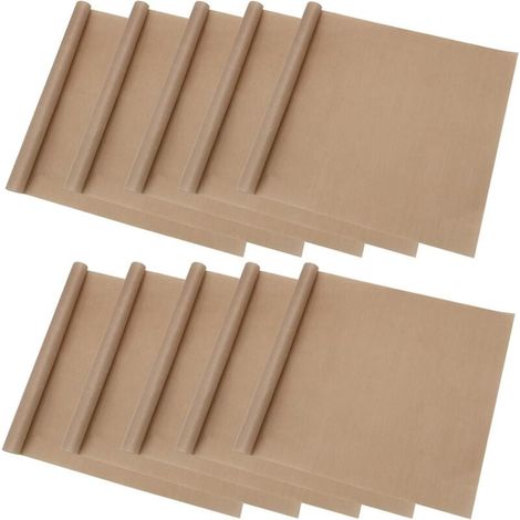 ZVD Lot de 10 plaques de cuisson en téflon, doublure de four antiadhésive réutilisable 30 x 40 cm pour cuisson au barbecue, transfert de chaleur, résistance à la chaleur jusqu'à 270 °C. (1/4)