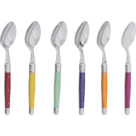 Jean Dubost - Coffret de 6 cuillères de table laguiole irise assorties