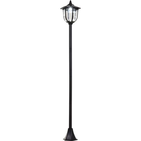 Klassische LED-Solar-Stehleuchte für den Außenbereich, 60 Lumen, schwarze Laterne, 26 x 26 x 177 cm