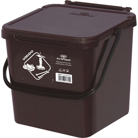 CASSONETTO PER RACCOLTA DIFFERENZIATA MARRONE 7LT