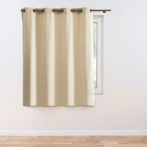 Rideau en Velours Chenille "Cosi" 140x180cm Naturel (1/5)