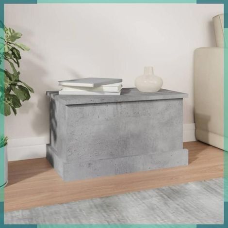 816500 Bote de rangement gris béton 50x30x28 cm bois d'ingénierie (1/5)