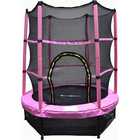 Trampoline - 140 cm - avec filet de sécurité - rose