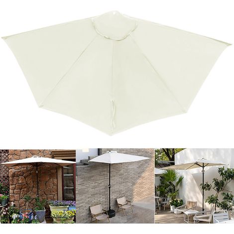 Toile de rechange pour parasol de jardin, 2,7 m, demi-lune, résistante aux UV et à la pluie (1/5)