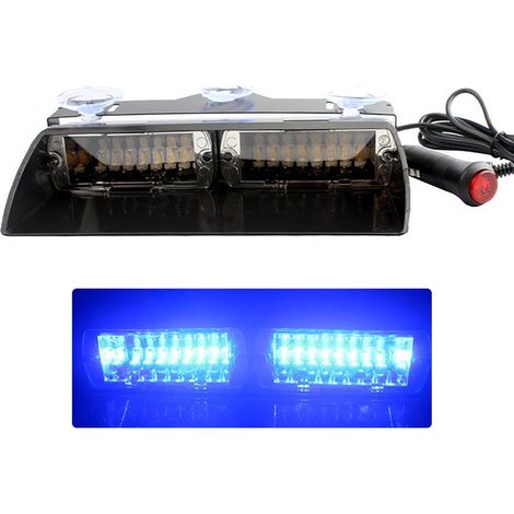 Feu arrière à ventouse 16 LED, feu arrière à impulsion 16 LED, feu arrière pour pelle S2, feu de signalisation à ventouse 16 LED, feu stroboscopique (bleu) (1/5)