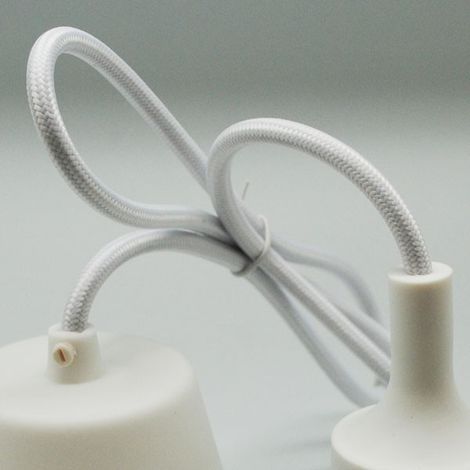 Portalámparas, cable y florón de silicona (12 colores)  Blanco (1/2)