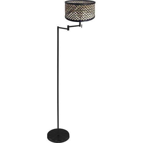 Mexlite - stehlampe - Bella - schwarz - bambus metall - Ø 45cm - (1/3)